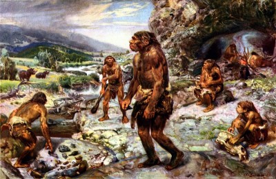 The-Neanderthal-Encampment-by-Zdenek-Burian-1960